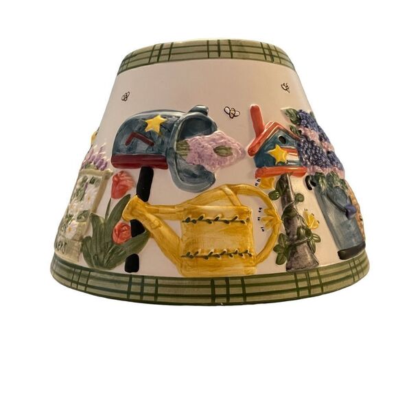 Yankee Candle Spring Summer Birdhouse Flowers Large Ceramic Candle Shade - Picture 3 of 7